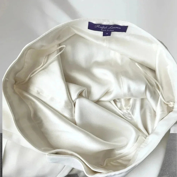 NEW Ralph Lauren Collection Seth Wool Crepe Tuxedo Pant in Lux Cream Size 14 - Picture 10 of 15